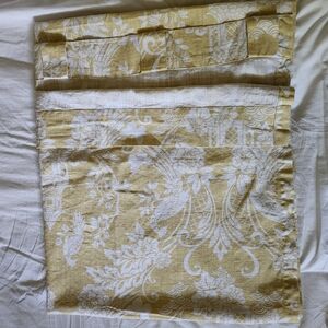 Nicole Miller Home Curtains 50x80 Cotton Yellow White Bird Floral 4 Panels
